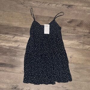 Navy ditsy floral dress